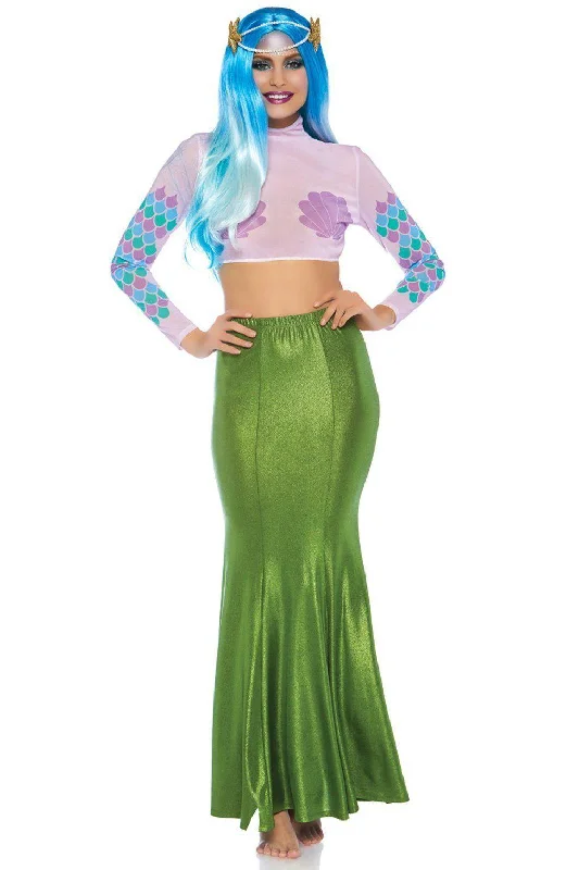 Ruffled tulle skirt for a fairy - tale - like prom lookShimmer Spandex Mermaid Skirt