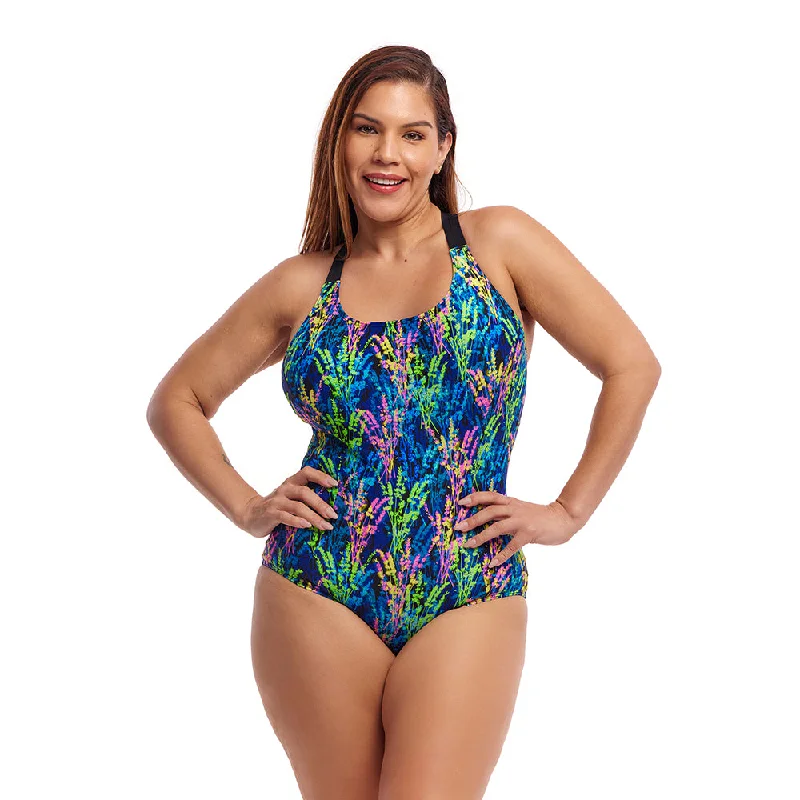 Women's Cargo - Style One - Pieces in Khaki with Pockets for a Practical and Stylish Outdoor LookFunkita Midnight Meadow Ladies Form One Piece Brace Me Back