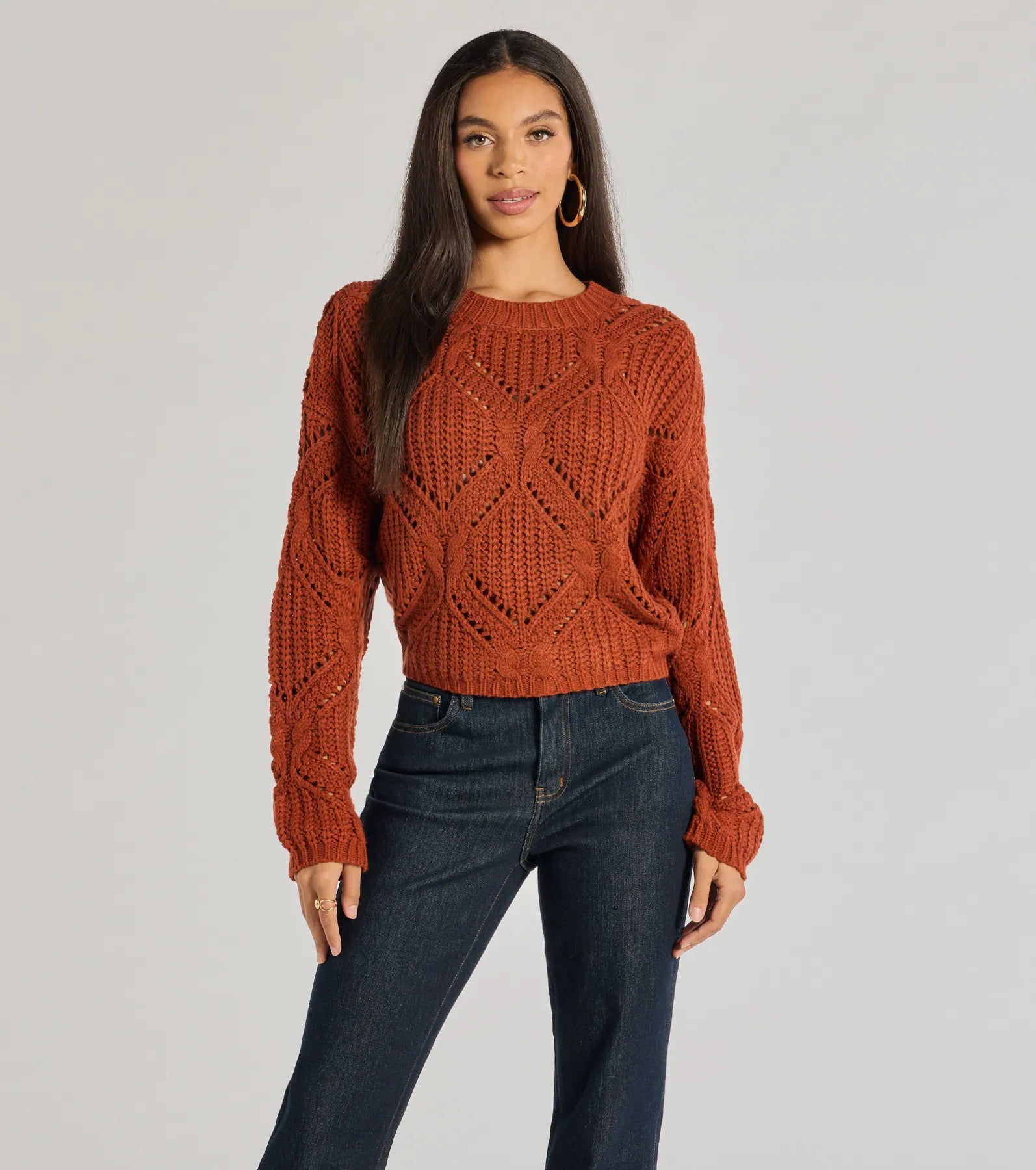 Button - Down Women Long Sleeve Top for a Classic StyleCozy Mood Cable Knit Pullover Sweater