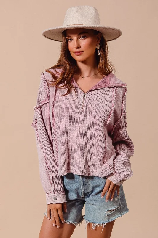 Lace - Trimmed Women Long Sleeve Top for an Elegant LookThe Haze Pullover