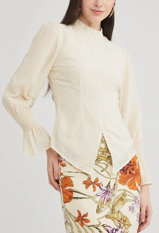 Cable - Knit Women Long Sleeve Top with a Cozy TextureEmbroidered Floral Top