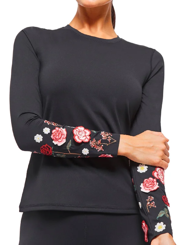 Puffer - Sleeve Women Long Sleeve Top for a Fashion - Forward LookBouquet Long Sleeve Top