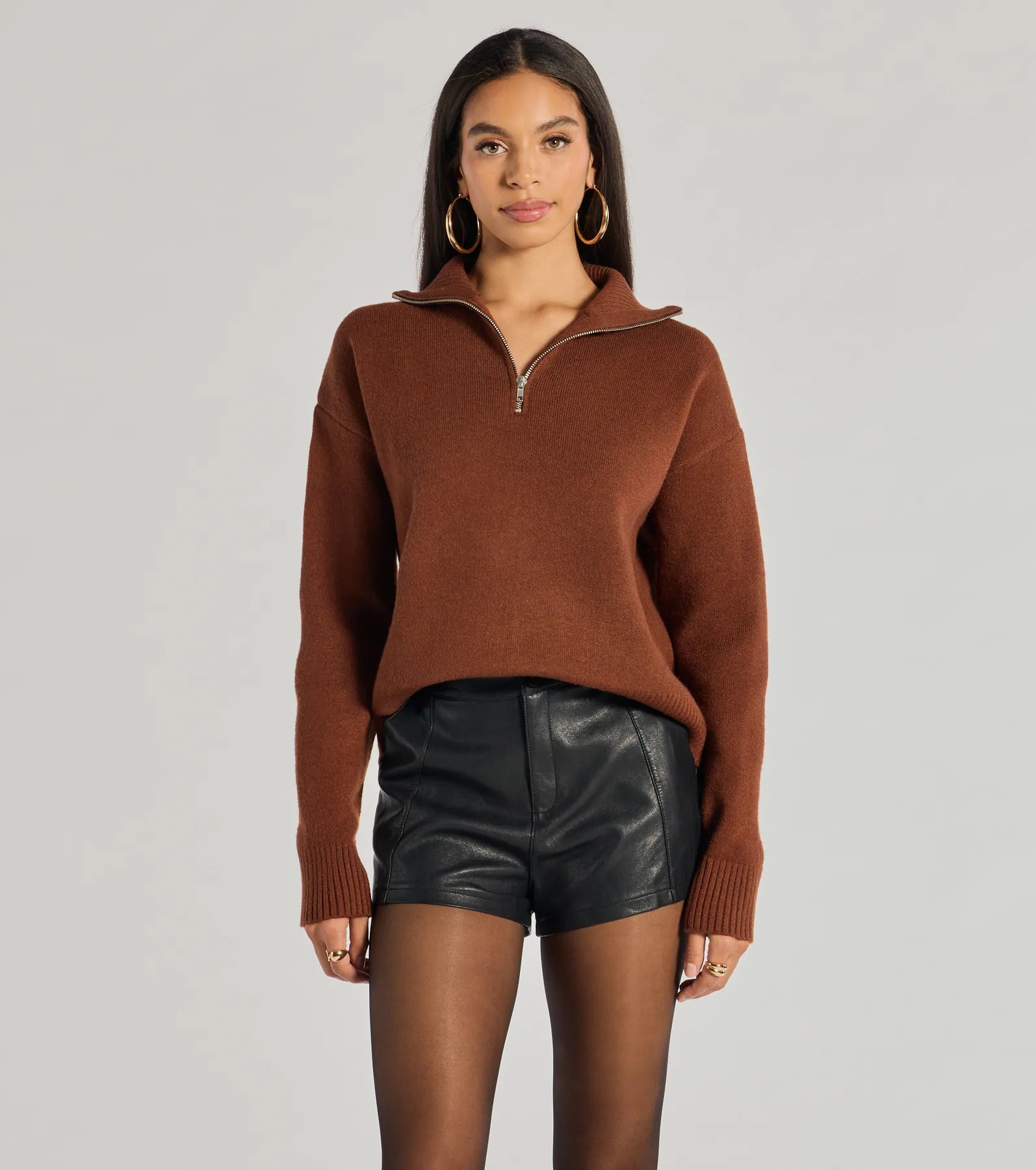 Lace - Trimmed Women Long Sleeve Top for an Elegant LookCozy Staple Ribbed Knit Pullover Sweater