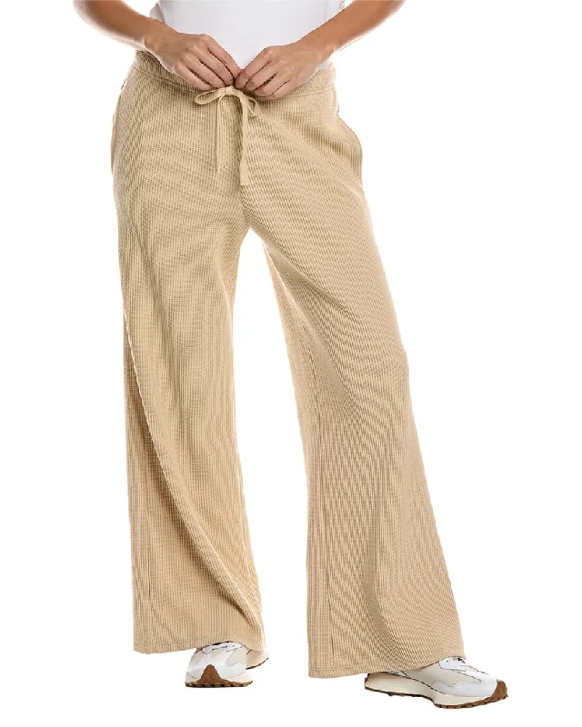 Plus Size Women's Sheer Tight Trousers in Nude for a Subtle and Stylish StatementATM Anthony Thomas Melillo Waffle Knit Wide Leg Pant