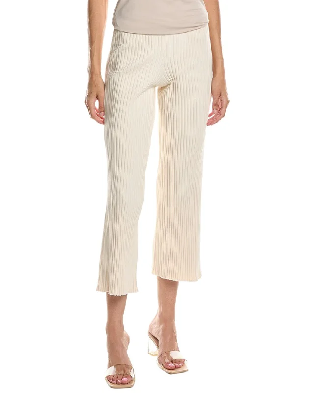 Women's High - Waisted Tight Trousers with Side Slits in Beige for a Trendy LookJohn Elliott Ginza Rib Cropped Pant