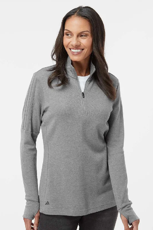 Plus Size Women's Belted Cable Knit SweatersAdidas Womens 3 Stripes Moisture Wicking 1/4 Zip Sweater - Grey Melange