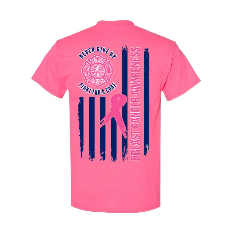 Sheer Women T Shirt for a Stylish and Alluring LookBreast Cancer Awareness Fire Dept Duty Shirt