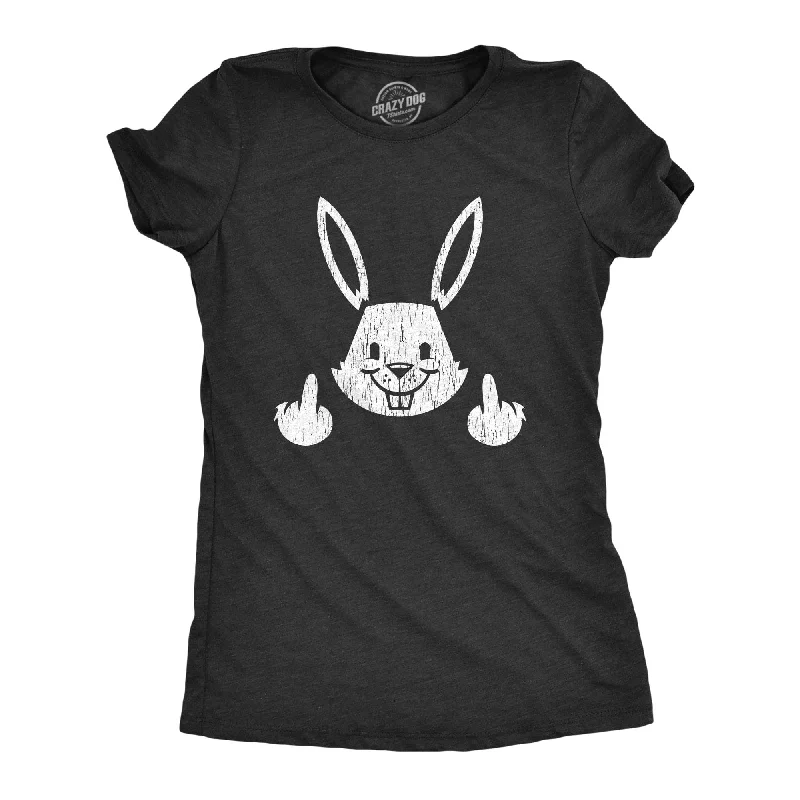 Embroidered Women T Shirt with Intricate DetailsBunny Flipping The Bird Women's T Shirt