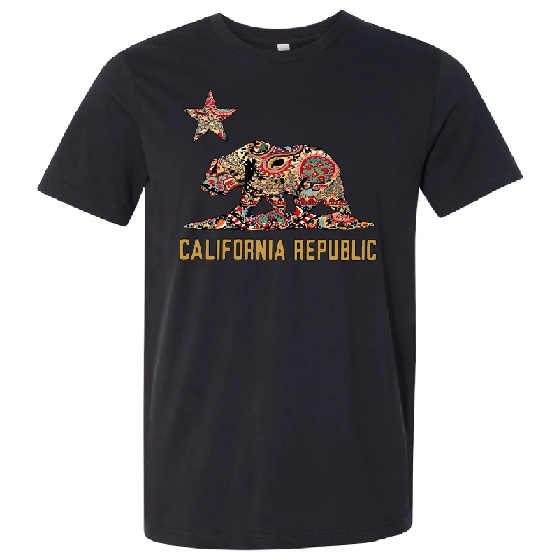 Sequined Women T Shirt for a Sparkly Night OutCalifornia Republic Paisley Bear Asst Colors Mens Lightweight Fitted T-Shirt/tee