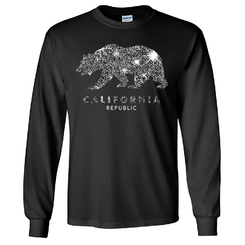 Embroidered Women T Shirt with Intricate DetailsCalifornia Republic Sparkle Long Sleeve Shirt