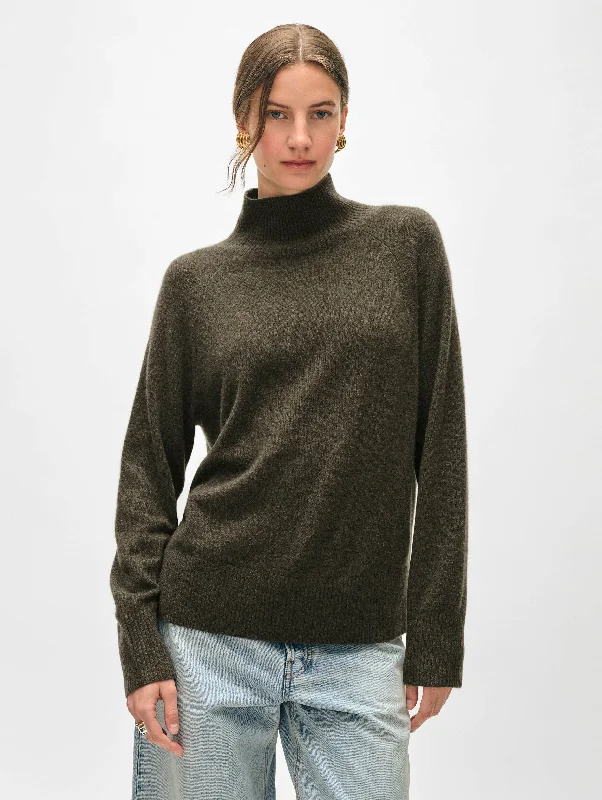 Mock Neck Women's Alpaca Wool Sweaters in Earth TonesCashmere Rib Trim Standneck