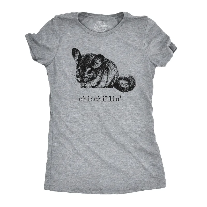 Distressed Women T Shirt with a Laid - Back AestheticChinchillin Women's T Shirt