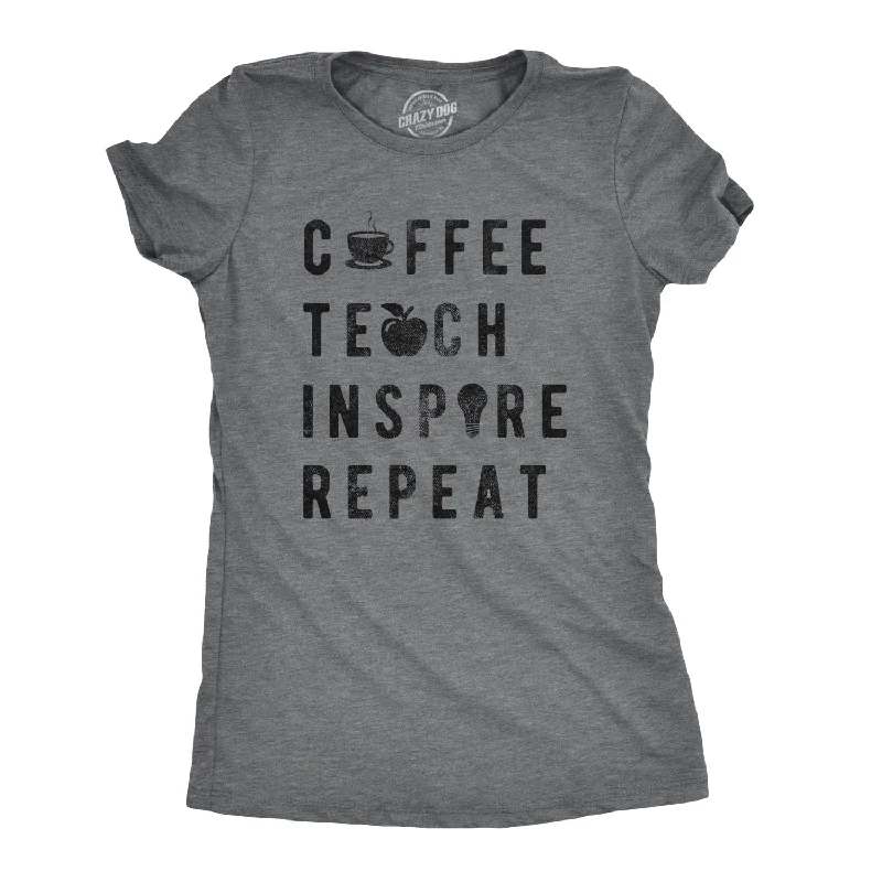 Sleeveless Women T Shirt for Summer ComfortCoffee Teach Inspire Repeat Women's T Shirt