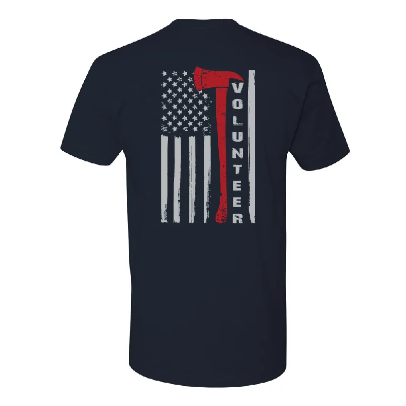 V - Neck Women T Shirt to Enhance the NecklineFFC 343 Flag Axe Volunteer Firefighter T-Shirt