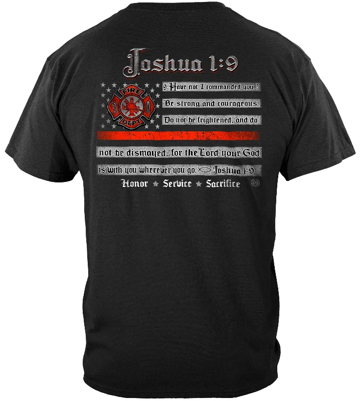 V - Neck Women T Shirt to Enhance the NecklineFirefighter Joshua 1:9 T-SHIRT