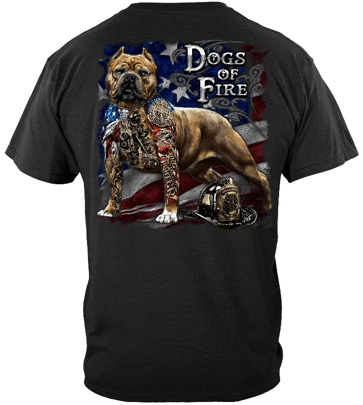 Puff Sleeve Women T Shirt for a Fashion - Forward LookFirefighter Pit Bull Dog Tattoo American Flag T-SHIRT