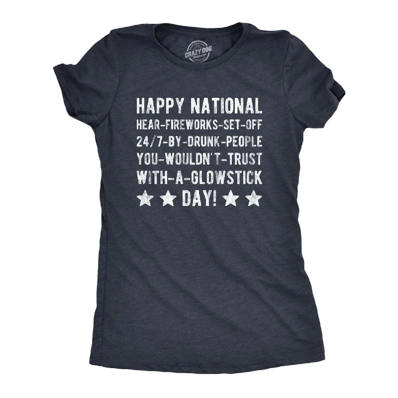 Puff Sleeve Women T Shirt for a Fashion - Forward LookHappy National Fireworks Set Off By Drunk People Day Women's T Shirt