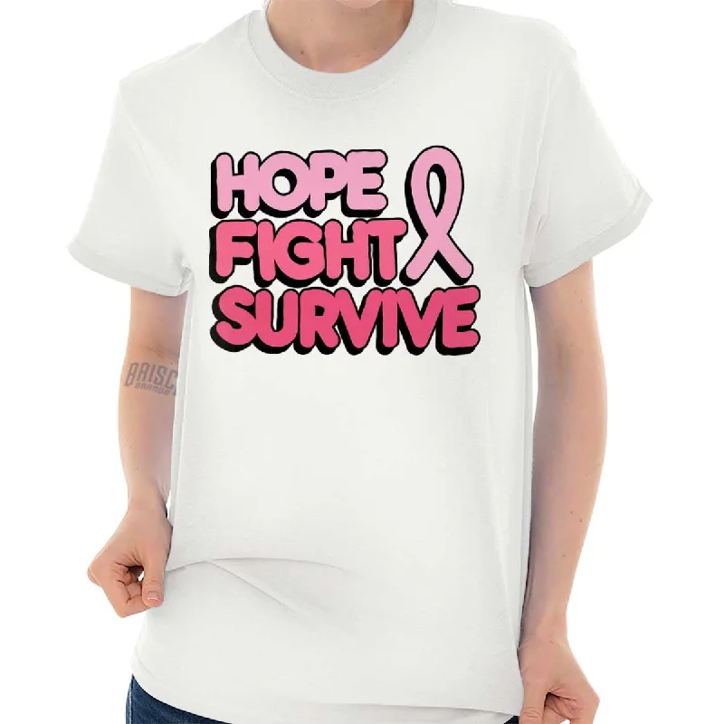 Crop Top Women T Shirt to Pair with High - Waisted BottomsHope Fight Survive BCA T Shirt