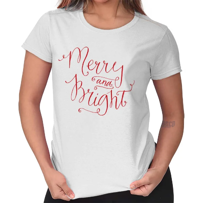 V - Neck Women T Shirt to Enhance the NecklineMerry & Bright Ladies T Shirt