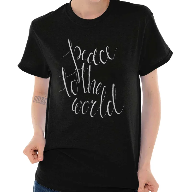 Sequined Women T Shirt for a Sparkly Night OutPeace To The World T Shirt