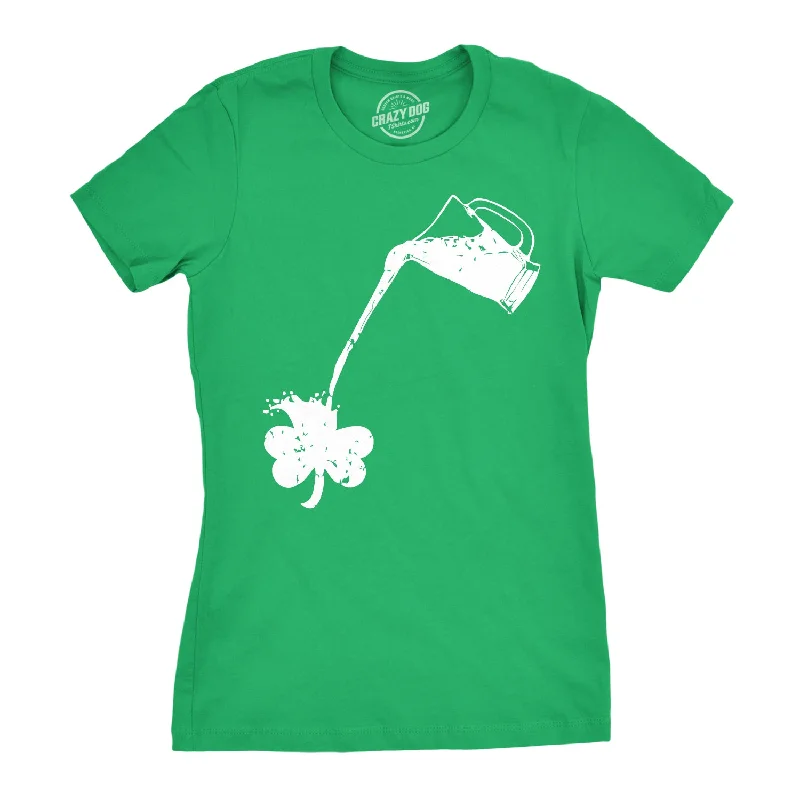 Ringer T Shirt Women with Retro - Inspired StripesPouring Shamrock Women's T Shirt