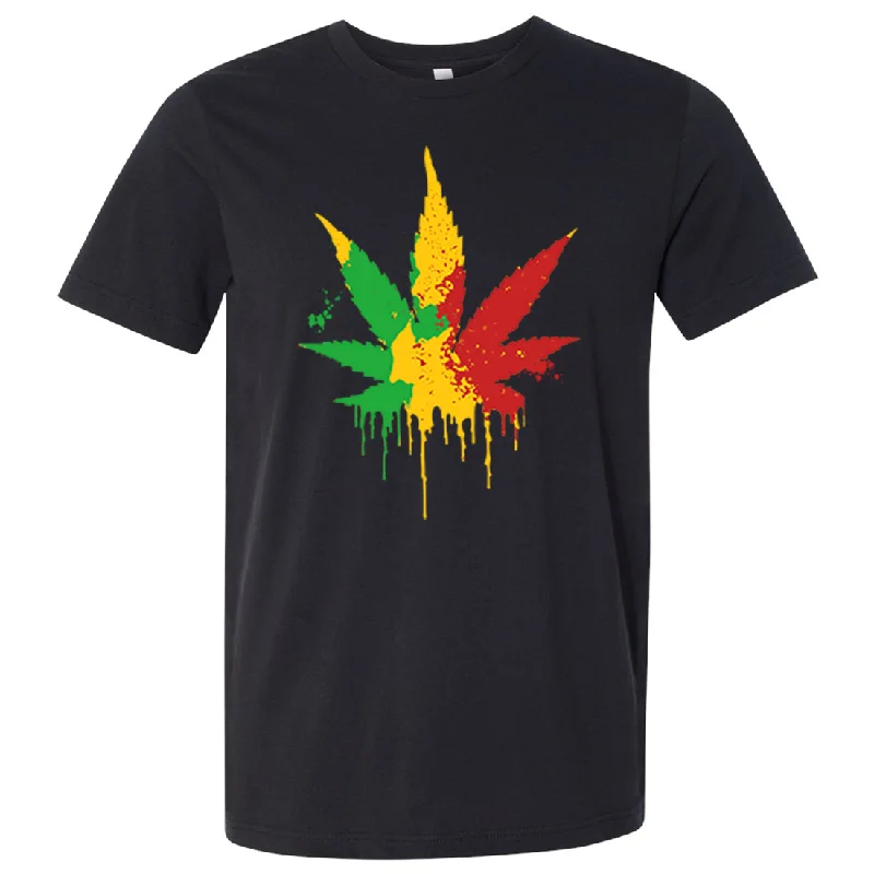 Organic Cotton Women T Shirt for Eco - Conscious WearersRasta Pot Leaf Asst Colors Mens Lightweight Fitted T-Shirt/tee