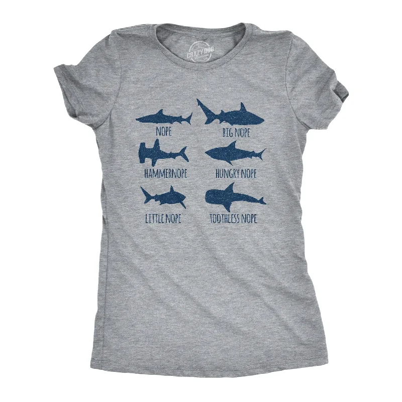 V - Neck Women T Shirt to Enhance the NecklineShark Nope Women's T Shirt