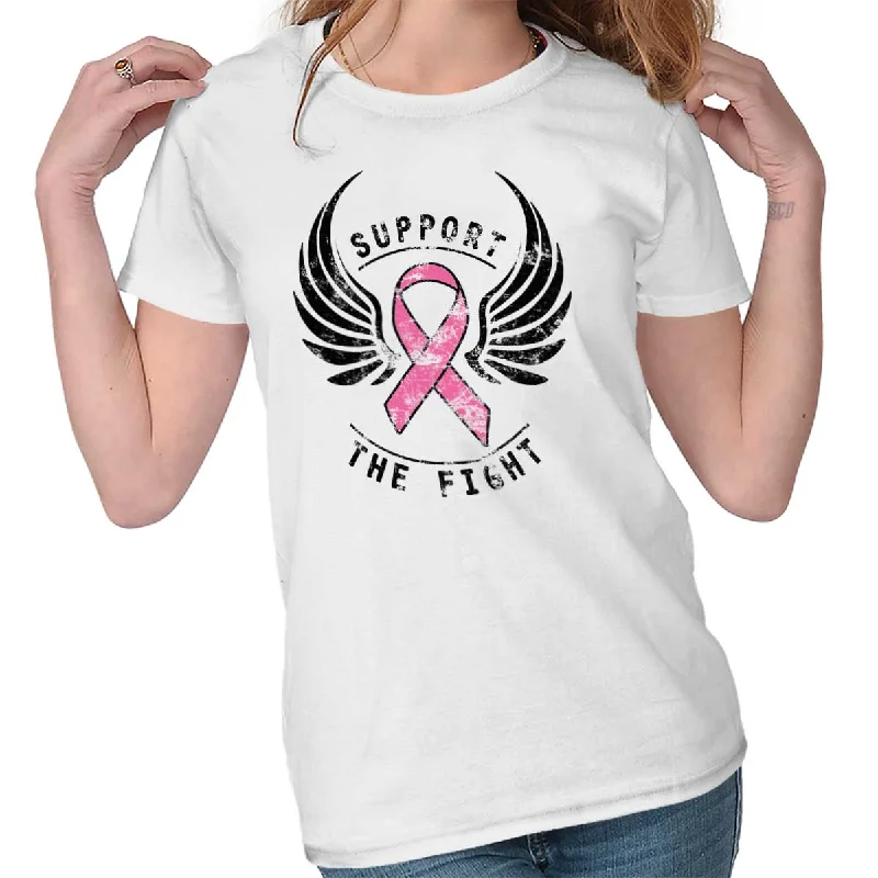 Organic Cotton Women T Shirt for Eco - Conscious WearersBreast Cancer Awareness Ladies T Shirt