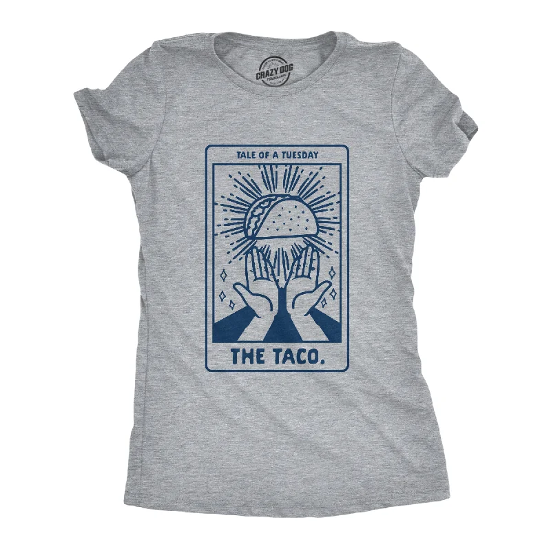 Distressed Women T Shirt with a Laid - Back AestheticTaco Tarot Card Women's T Shirt