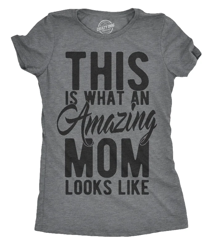 Ringer T Shirt Women with Retro - Inspired StripesThis Is What An Amazing Mom Looks Like Women's T Shirt