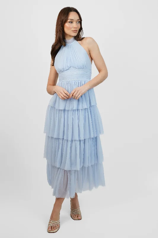 Off - the - Shoulder Women Dress for a Romantic and Feminine LookAriana Tulle Maxi Dress in Light Blue