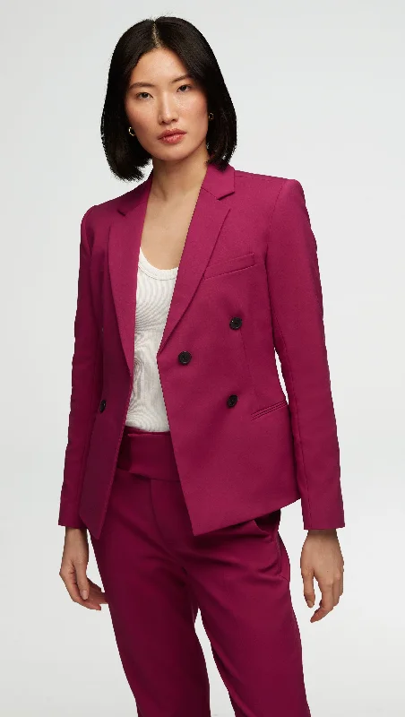 Women's Longline Linen Blazers in Pastel Colors for Summer EventsCrossover Blazer in Performance Cotton | Magenta