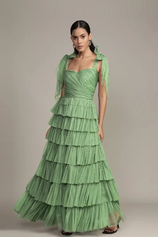 Backless Women Dress for a Sexy and Alluring Look at Evening EventsOphelia Olive Green Maxi Dress with Tie Detail