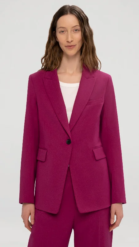 Double - Breasted Women's Leather Blazers in Taupe for an Edgy LookSingle Button Blazer in Seasonless Wool | Magenta