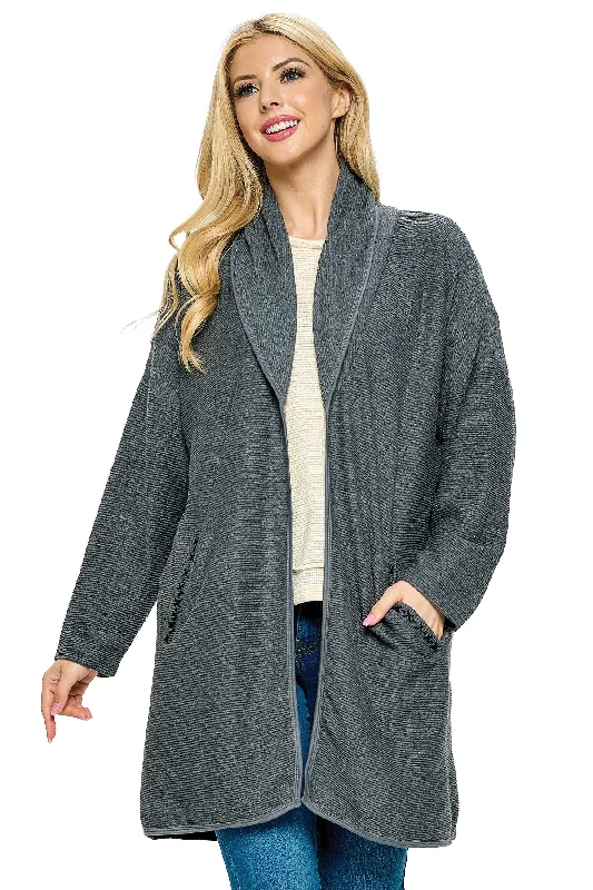 cashmere blend women cardigan for a luxurious feelCardigan Textured Oversized With Pockets