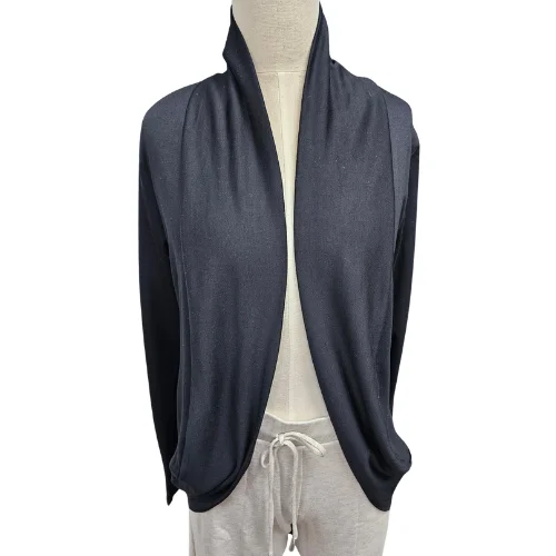 open front women cardigan for easy stylingCascade Cardigan Super Soft Bamboo Brushed Terry  Black   PIXIE47