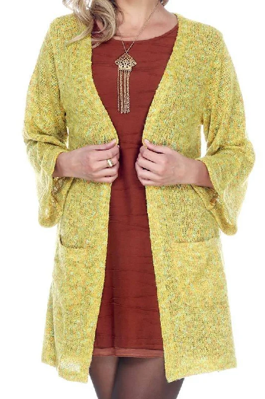 cropped women cardigan to pair with high - waisted jeansMulti Dots Kimono Style Wrap