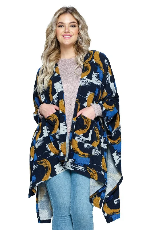 lightweight women cardigan for spring and fallWrap Hooded Colorblock Loose Fit