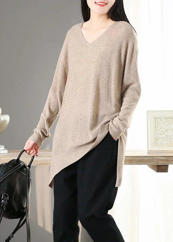 Cropped Women's Angora Blend Sweaters for a Trendy LookFor Spring Nude Clothes V Neck Asymmetric Knit Tops Cropped Women's Angora Blend Sweaters for a Trendy LookFor Spring Nude Clothes V Neck Asymmetric Knit Tops