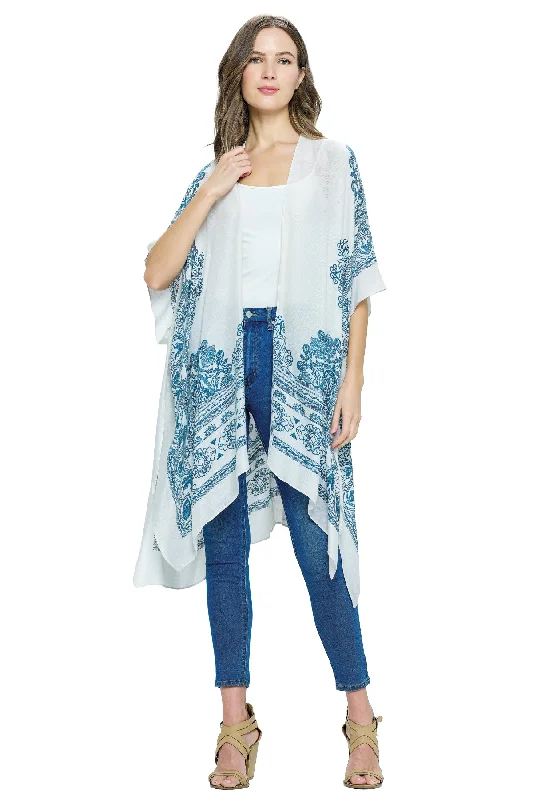 floral print women cardigan for a feminine touchKimono Floral Patterned