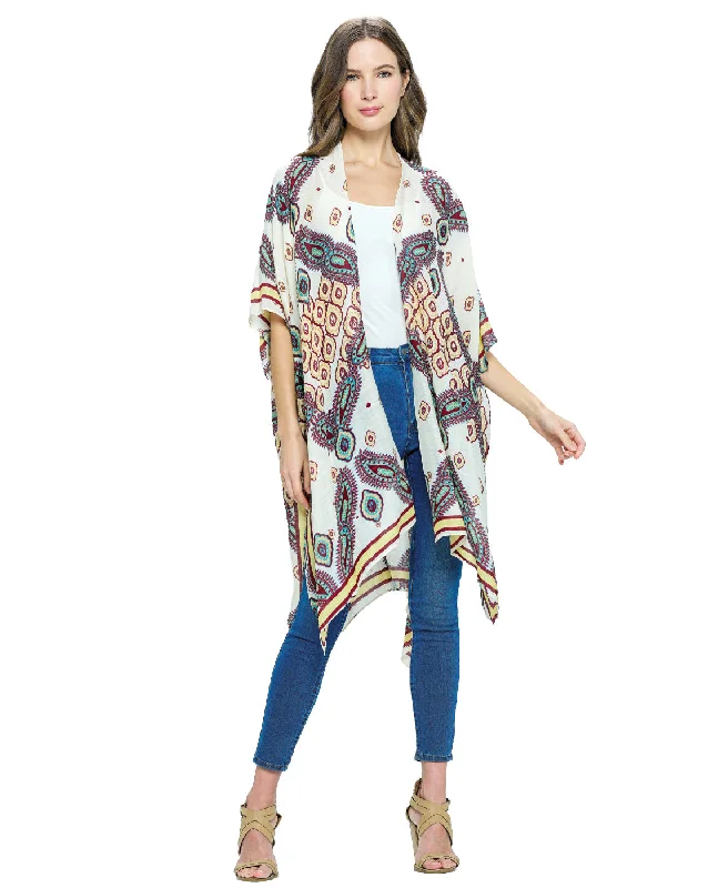 cropped women cardigan to pair with high - waisted jeansKimono Multi Paisley