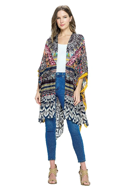 floral print women cardigan for a feminine touchKimono Patterned Floral