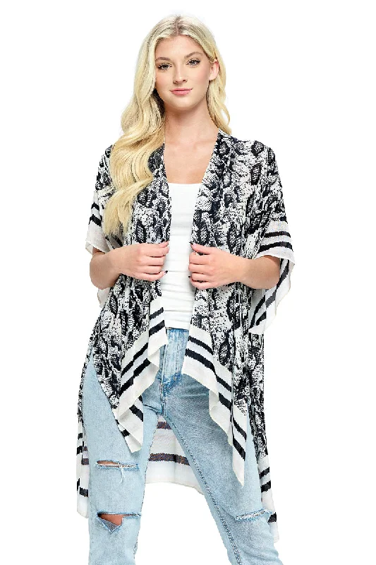 organic cotton women cardigan for an eco - friendly choiceKimono Wrap Stylish Animal Print