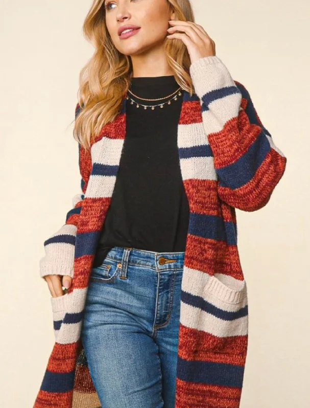 ribbed women cardigan with a classic textureMeet Me at The Pumpkin Patch ~ Color Block Cardigan