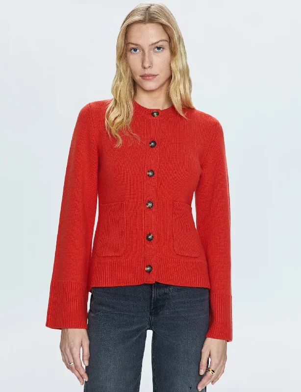 boyfriend style women cardigan for a relaxed fitDani Cardigan, Rouge