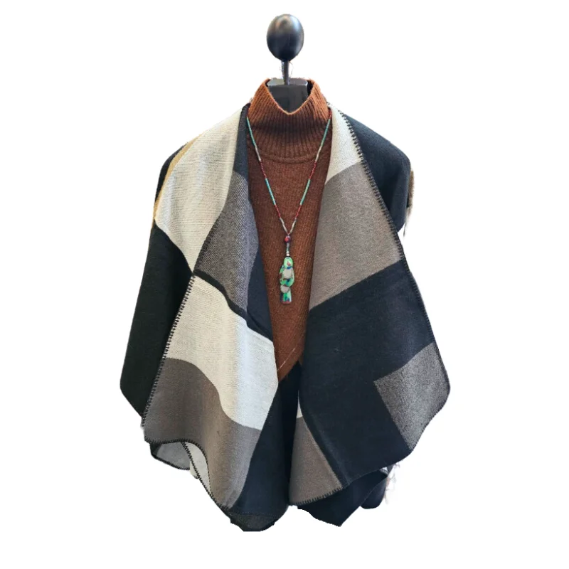 boyfriend style women cardigan for a relaxed fitShawl Cape Open Front Cardigan Super Soft Warm Grey/Brown/Blue