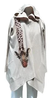 maternity women cardigan for expecting momsWomen's Cotton Hooded Jacket Giraffe Large