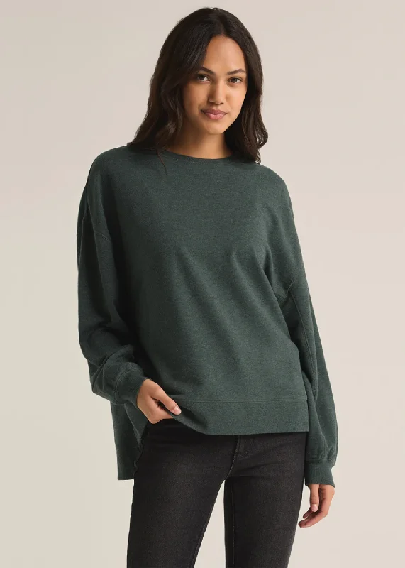 v neck women cardigan to elongate the necklineZ-Supply Modern Weekender - Cyprus Green