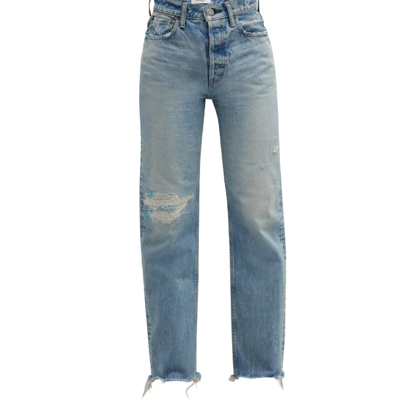 Ripped women jeans for a rebellious and fashion - forward styleBrighton Wide Straight