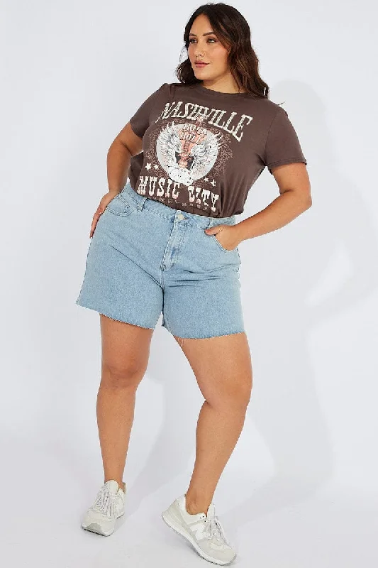 Ripped women jeans for a rebellious and fashion - forward styleDenim Relaxed Shorts High Rise